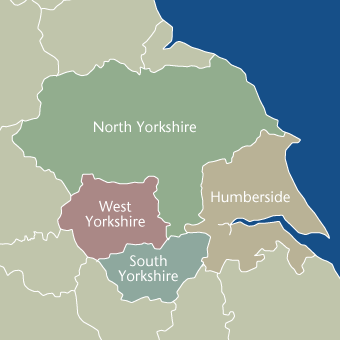 Yorkshire Humberside map